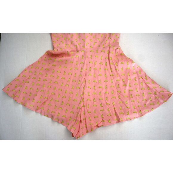 ZARA 7385/143/620 Women's XS Pink Banana Print Spaghetti Strap Romper - Picture 6 of 10